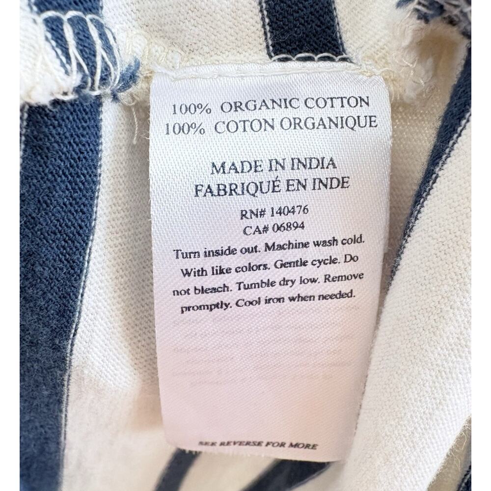 Faherty Merritt T-Shirt Dress Amagansett Stripe Organic Cotton Button Back L - Picture 12 of 16